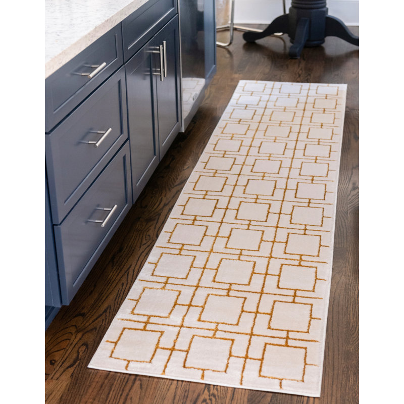 Geometric Area Rug, Runner 61 x 183cm