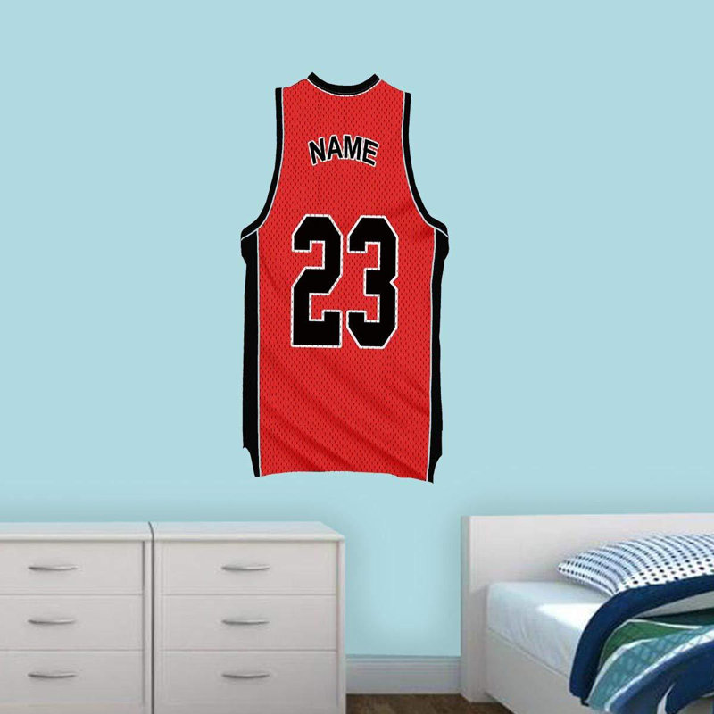 Adhésif décoratif Basketball Jersey, H 16 po x l 8 po, Rouge