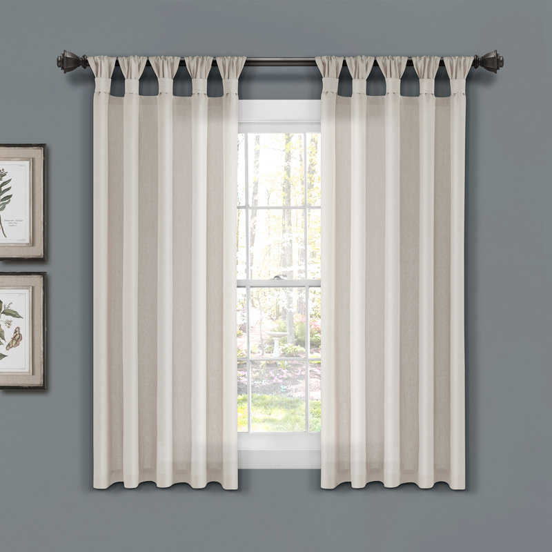 Paire de rideaux en toile de jute, L 45 po x L 63 po, Lin clair