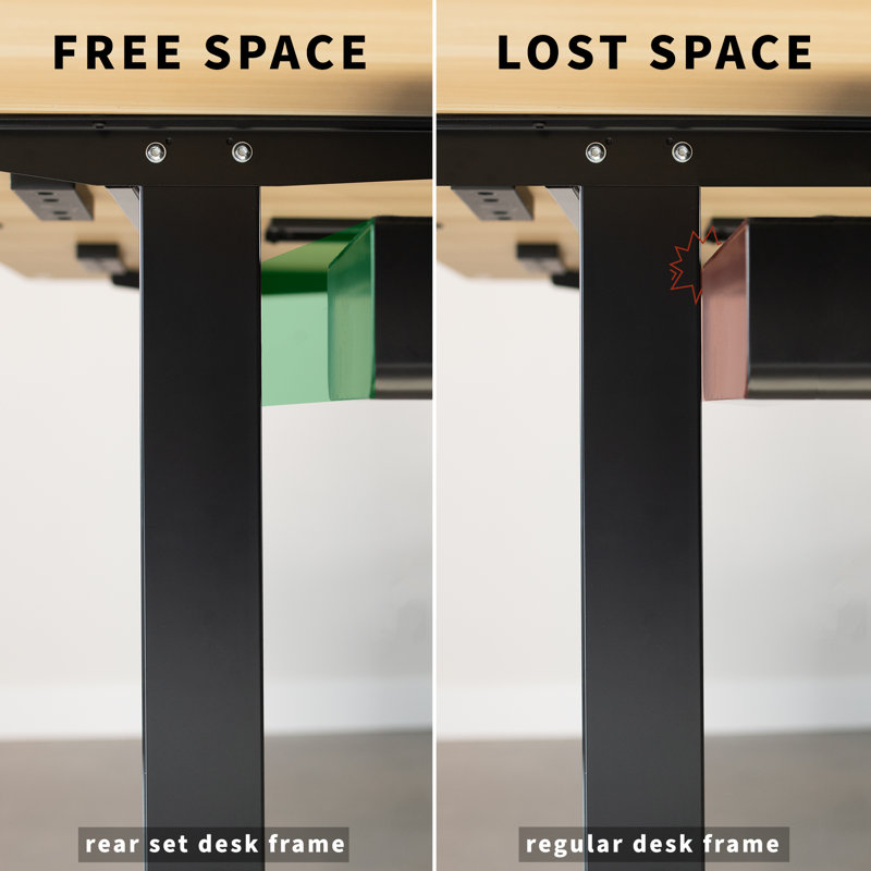 Adjustable Height Steel Standing Desk, Black