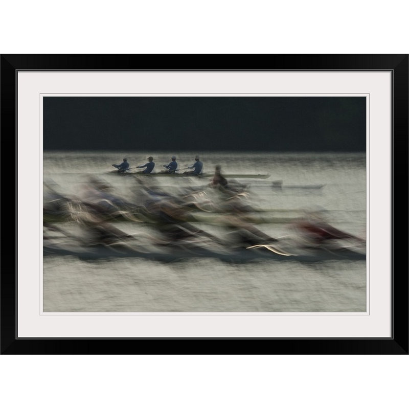 «Rowing» de Straub par Milan Malovrh, impression, Cadre noir, H 20 po x l 26 po x P 1 po