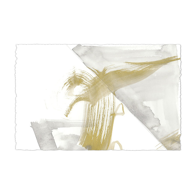 Gold & Grey Exploration I by Jennifer Goldberger - Wrapped Canvas Painting, 61cm H x 91cm W