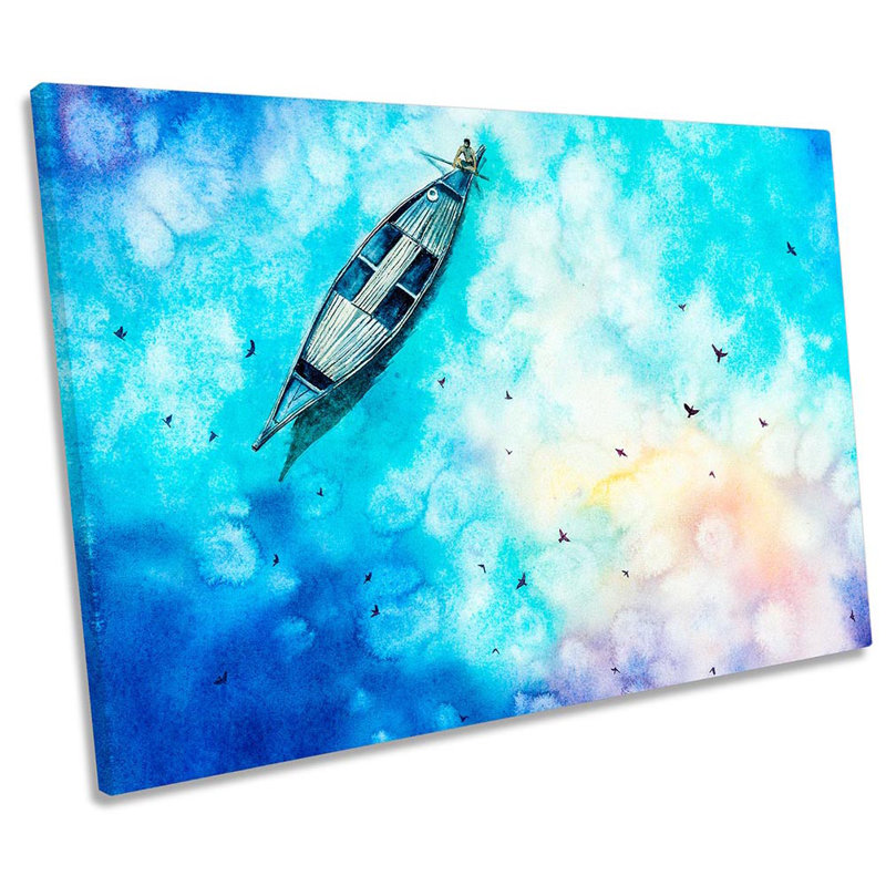 Fishing Boat Seascape - Wrapped Canvas Painting, 50.8cm H x 76.2cm W