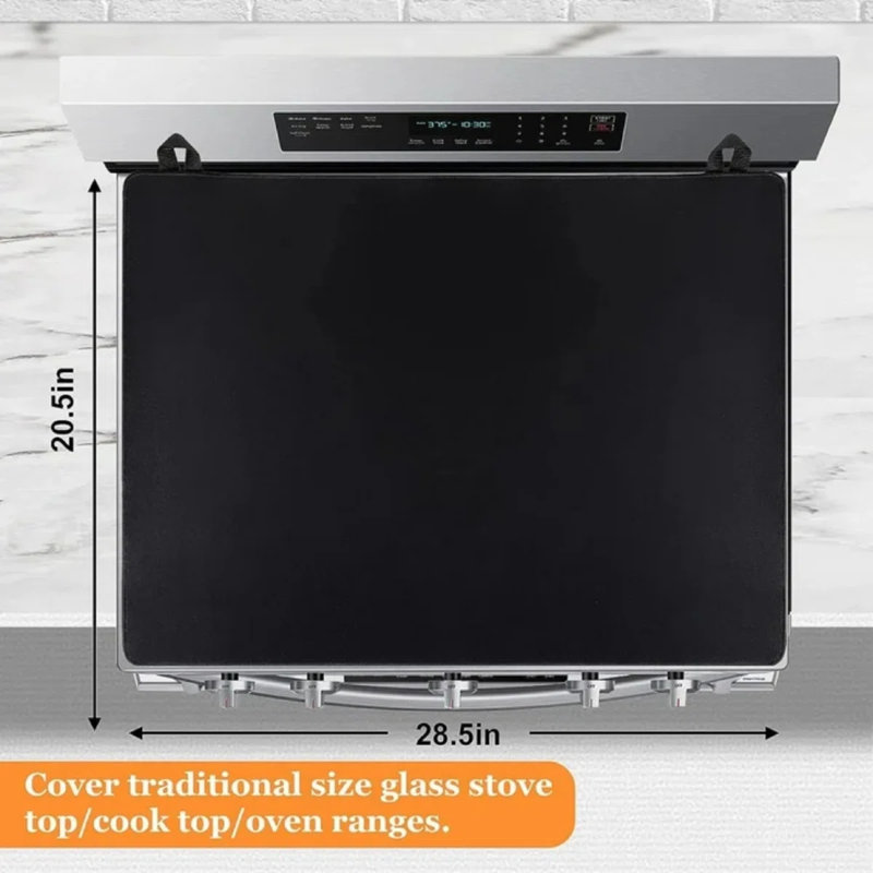 Stove Top Cover for Electric Stove, Rubber Stove Mat for Glass Top Stove, Glass Cooktop Protector, Heat-Resistant, Dishwasher Safe