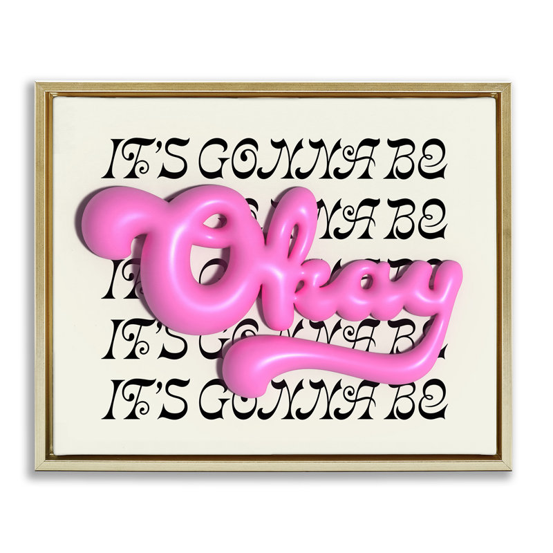 "Gonna Be Okay", art mural sur toile flottante encadrée par Victoria Barnes, H 25 po x l 31 po