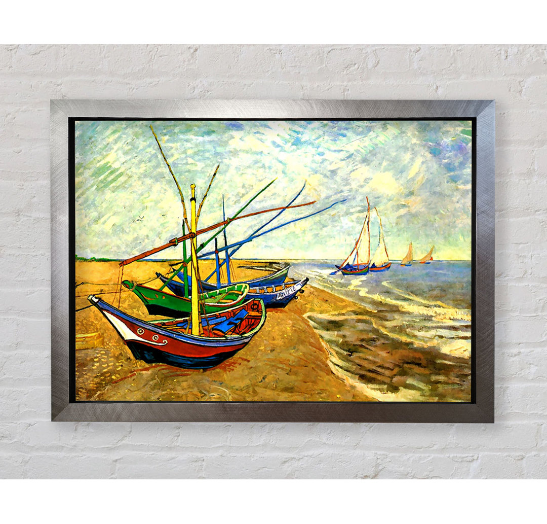 Van Gogh Fischerboote am Strand von Saintes-Maries - Einzelne Bilderrahmen Kunstdrucke