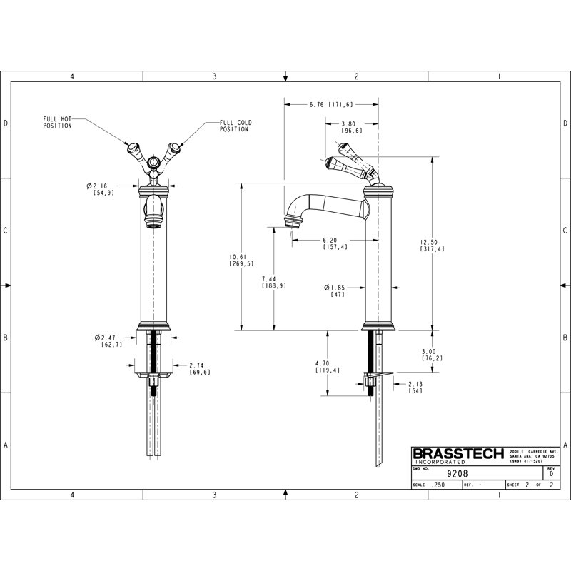 Astor Single Hole Vessel Faucet, Satin Brass (PVD)