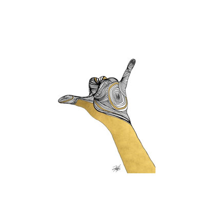 Sign Language V Print by Kelli Ellis
