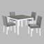 Ensemble de table de salle à manger 5 pièces avec 4 chaises rembourrées | Ensemble de salle à manger carré en bois pour cuisine, salle à manger ou appartement-1660283622
