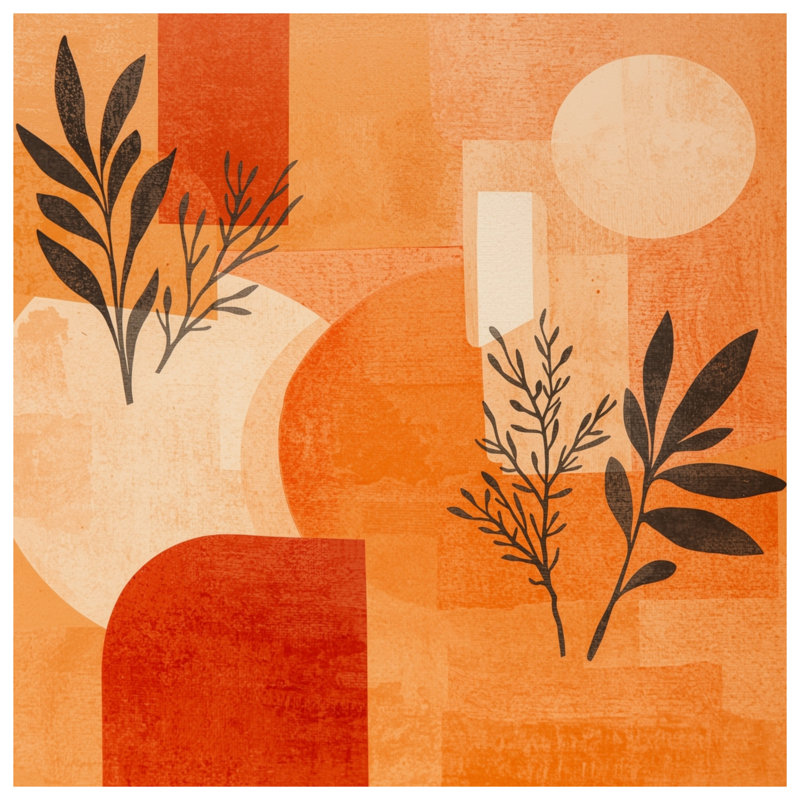 Geometric Botanical Abstract Double Sided Throw Pillows, 16 po x 16 po