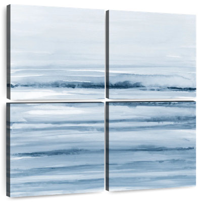 Avery Brush Strokes In Shades Of Blue - Square