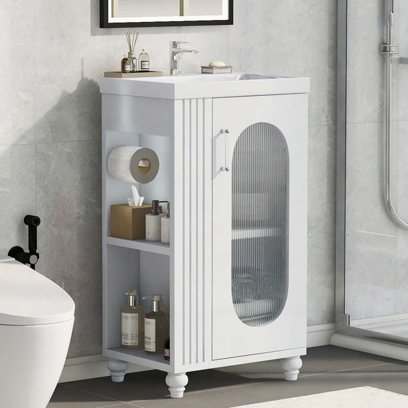 Meuble-lavabo de 20 po avec lavabo, meuble-lavabo, Blanc
