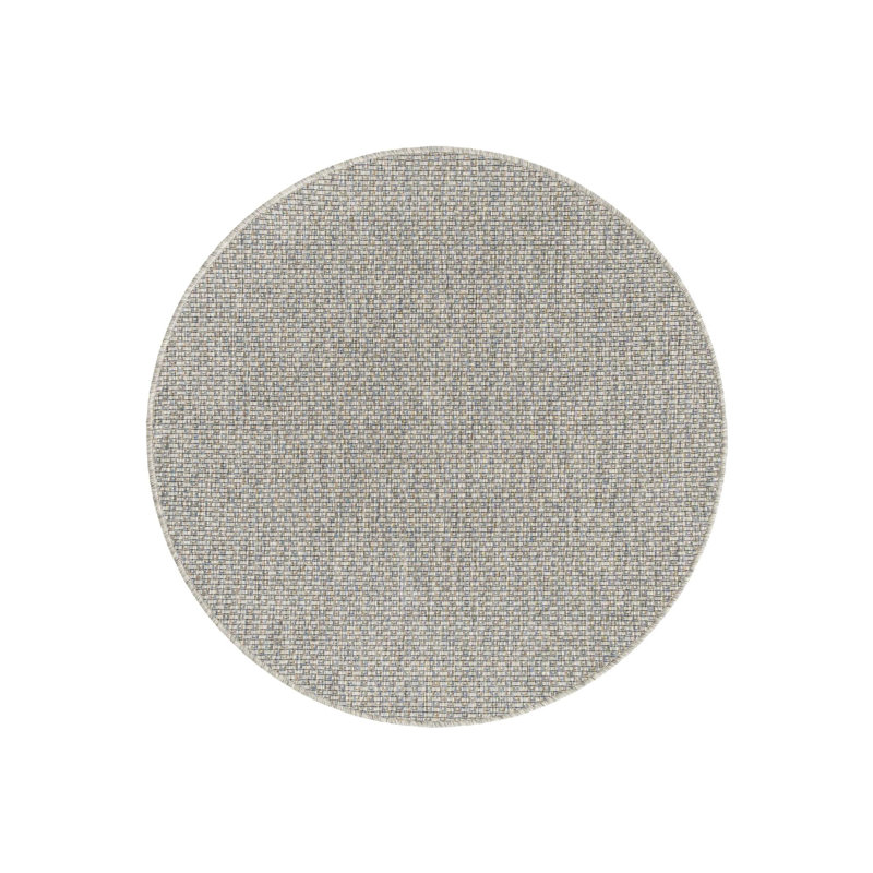 Tapis intérieur / extérieur Avaughn, Gris, Rond 4 pi 1 po