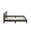 Lit plateforme en bois avec tête de lit, structure de lit moderne et robuste avec support en lattes de bois-681176259-681176248