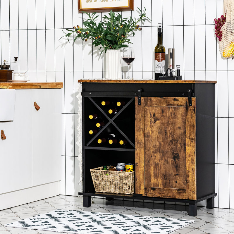 32 " W Sideboard, Rustic Brown/Black