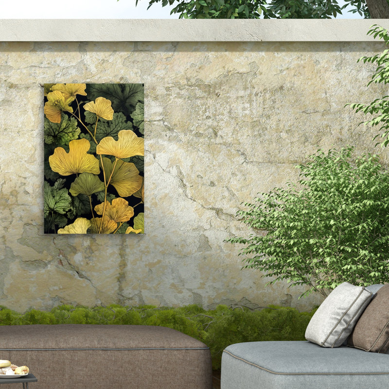 Justyna Jaszke  Ginko Biloba Leaves 15 Outdoor  Canvas, H 30 po x l 47 po