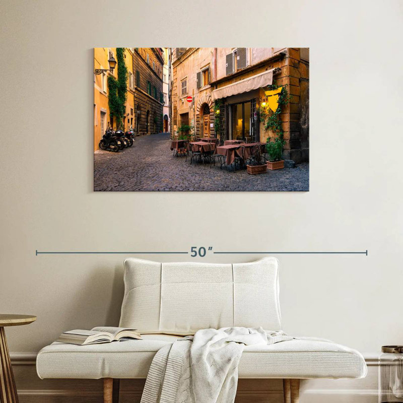 Rue rétro Sirci à Rome, H 26 po x l 39 po