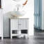 Armoire de salle de bain sous le lavabo, gris avec tablette réglable pour le rangement de meuble-lavabo peu encombrant, gris, mieux