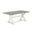 Ensemble de 5 pièces pour coin-repas pour 4 personnes comprenant une table de salle à manger rectangulaire avec pieds en X et 4 chaises Parsons en lin gris, lin brossé blanc -658830581-658830580-658830582