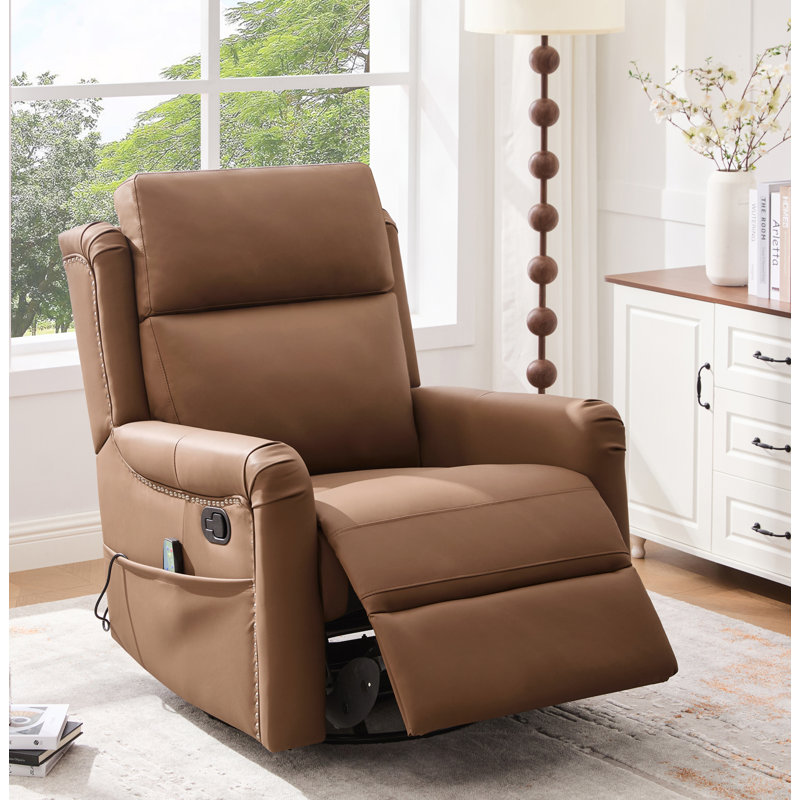 Fauteuil inclinable de massage inclinable et moderne avec massage à 8 points avec chauffage et poche de rangement pour le salon et le cinéma maison