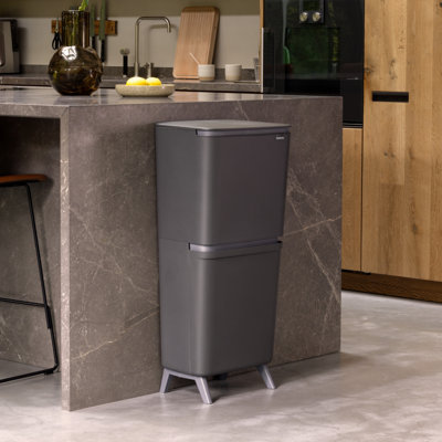 Brabantia SortUp Trash & Recycle Bin Hi, 5.3 + 6.6 Gallon (20L + 25L)