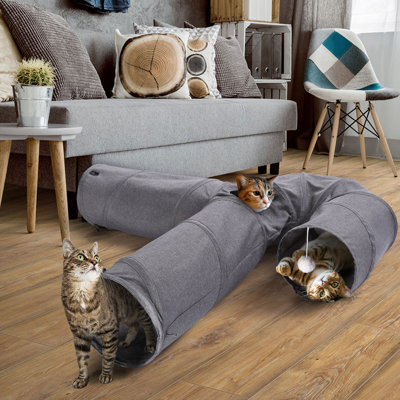 3 Ways U-Shaped Cat Cube Tunnels Toys Extensible