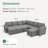 Caren Upholstered Sleeper Sectional Modular Sofa Bed With Ottoman-115354295