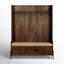 Mango Solid Wood Hall Tree with Bench and Shoe Storage
