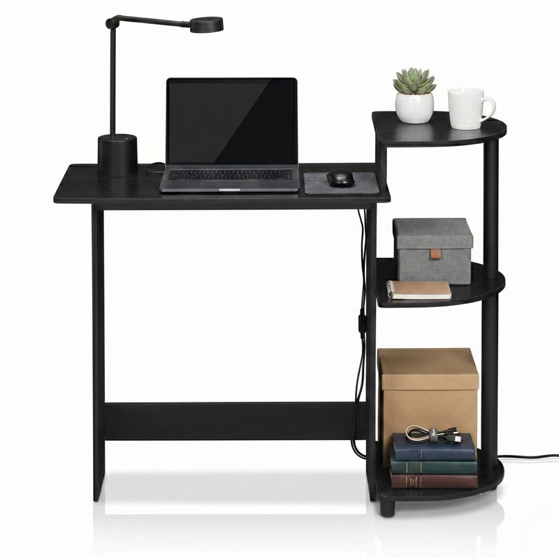  Bureau d'ordinateur compact avec tablettes Americano / Black Home Office, Black