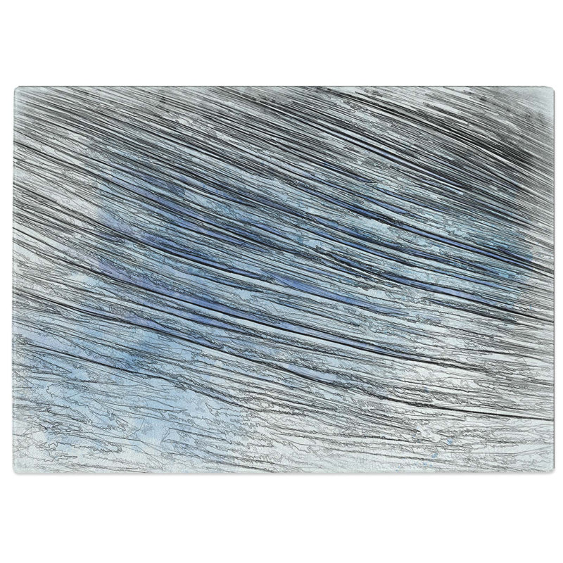 Tempered Glass Sweeping Lines Chopping Board, 39 cm W x 28.5 cm L