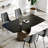  Modern Dining Table with Rectangular Sintered Stone Tabletop, Carbon Steel-248332078-248332073