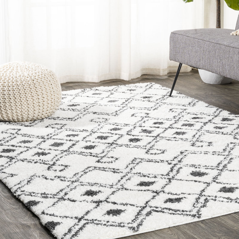 Tapis blanc / gris Caimari, Rectangle 4pi x 6 pi