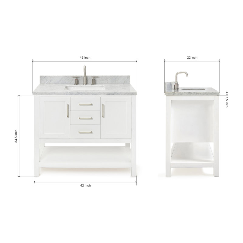 Bayhill 43'' W Single Vanity, White