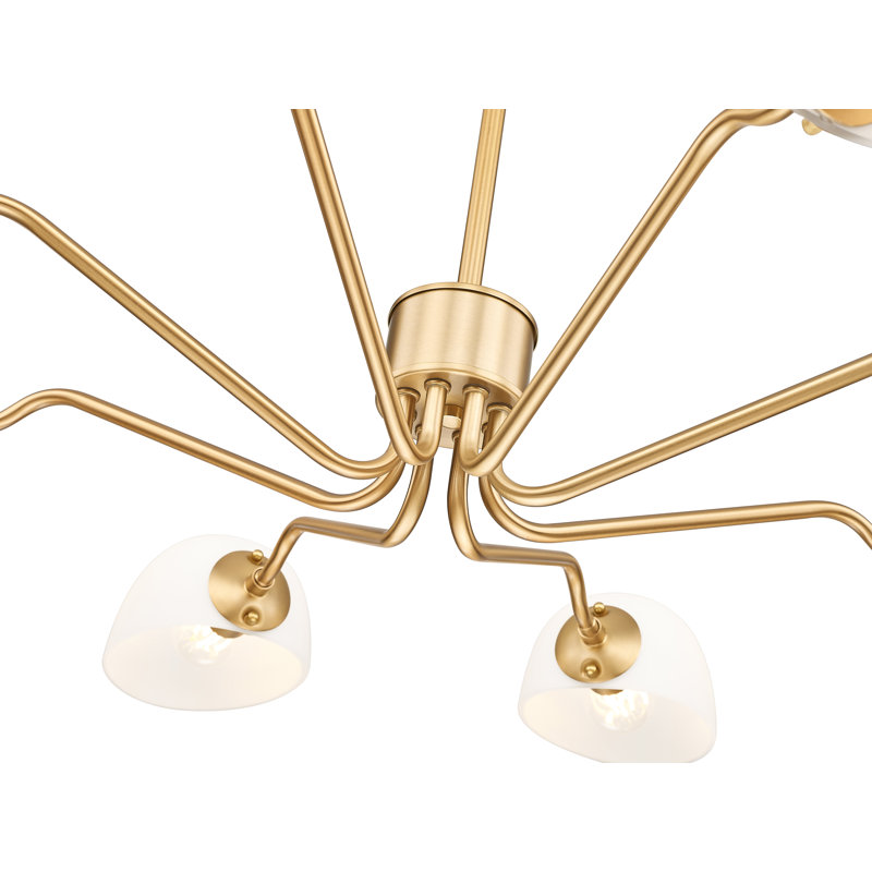 Lustre 8 lumières Justina, Or moderne