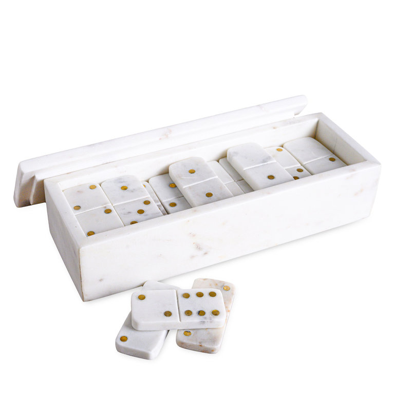 Ensemble de dominos en marbre blanc