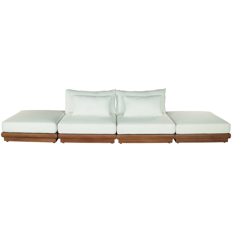 Canapé modulaire d'extérieur rembourré Ivry, Blanc