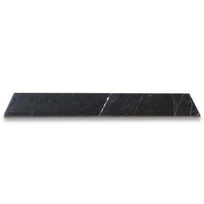 Nero Marquina Black Marble 6X36 Transition Saddle Threshold Single Beveled Tile Honed