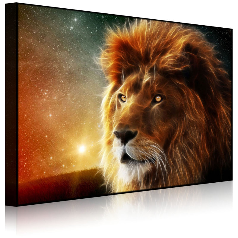 Lion Abstract by No - Wrapped Canvas Print, Without lighting, 40cm H x 60cm W x 4.5cm D