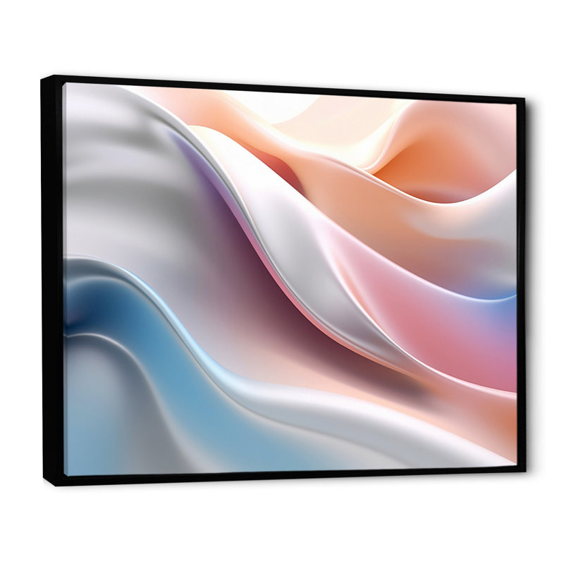 «Orange and Blue Fractal Ripples II», reproduction sur toile, H 30 po x l 40 po, Cadre flottant noir