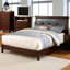 Contemporary Eastern King Size Bed with Button Tufted Leatherette Headboard and Solid Wood Frame, Ideal for Modern Bedrooms