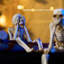 Décorations d'Halloween, statues de squelette d'intérieur See Speak Hear No Evil Figurines for Mantel Table