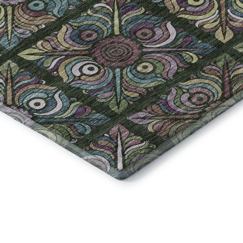 Premium Machine Washable Prisco Fern Rug, Runner 2'3" x 7'6"