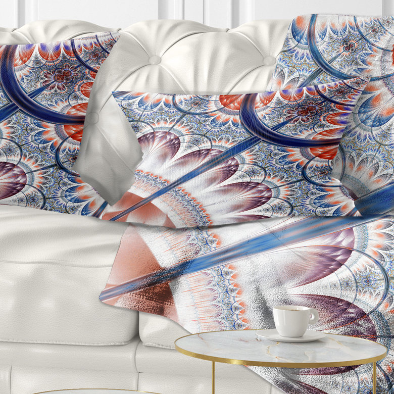 Coussin lombaire à motif floral fractal