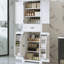 Rangement pour salle de bain - Tablette ajustable, blanc, basculant, armoire à glissières blanche avec grand panneau, tiroir