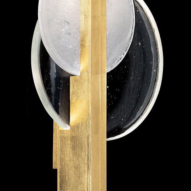 Selene 2 - Light LED Flush Mounted Sconce, 26" H x 11.5" W x 3.5" D, Gold