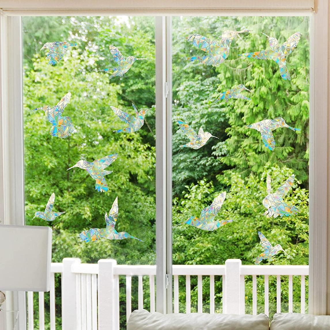 12 Hummingbird Window Clings Non Adhesive Vinyl Stickers Beautiful Glass  Safety Sticker the Decals can Deter Birds from Window Collision Strike