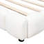 Lit tapissier blanc avec ports de charge et lumières à DEL - construction, matériaux d'éclairage de plateforme pleine grandeur faciles à utiliser, conception d'espace-266474379