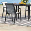 Ensemble de 4 chaises de salle à manger d'extérieur en polyester enduit de PVC avec structure en métal et dossier pour l'extérieur-1236806521