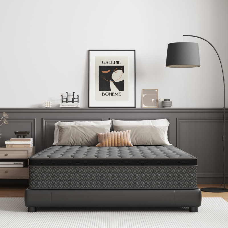 Matelas hybride en mousse viscoélastique rafraîchissante en gel avec CertiPUR-US, Très grand lit, 14"