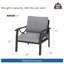 Ensemble de 2 fauteuils en métal toutes saisons, structure kaki avec coussins gris-1122530853